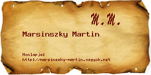 Marsinszky Martin névjegykártya